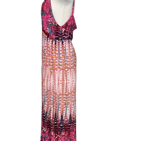 Moa Moa Women's Dress Size 2X Multi Color Braided Shoulder Straps Maxi V Neck - Picture 5 of 9